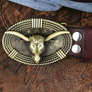 New longhorn steer bull belt buckle fits 1.5 belt